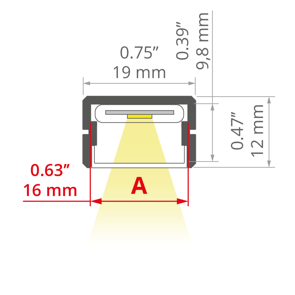 LED profil KLUŚ povrchový SILER, stříbrný